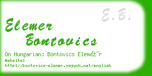 elemer bontovics business card